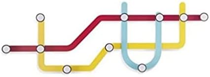Umbra Zidna kuka - Višebojne moderne javne tranzitne karte oblikovane čelik 10-kuke zidni vješalica - jednostavan za mount, savršen