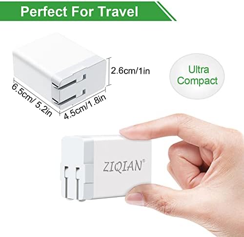 ZIQIAN zidni Punjač brzi Adapter, [ QC 3.0 + 2 USB ] brzi zidni punjač 3 porta Tablet iPad Telefon Adapter za brzo punjenje brzo punjenje