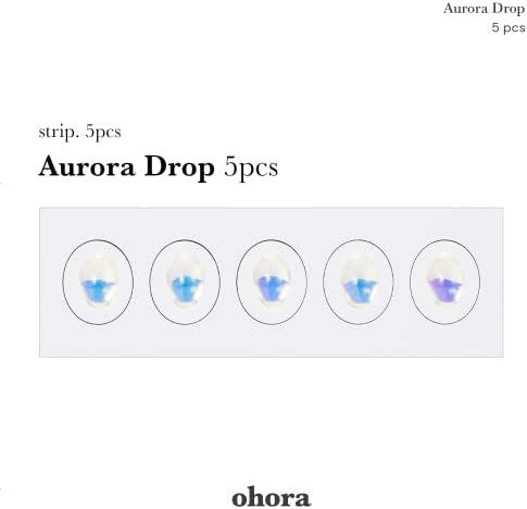 Ohora Aurora Drop - 5 komada Nail Art dragi kamen - kristalno čisto iridescentno staklo - ovalne čari sa ravnim naslonom