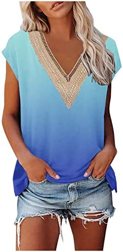 Žene ljetne majice kratkih rukava Teen Girl Craight Trim Tops casual opuštene fit bluze Grafičke modne majice