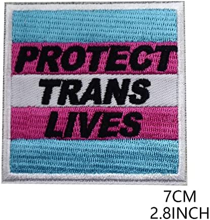 Zaštita trans live Lives Slogan Rockabilly Smešno vezeno željezo na šini zakrpa zakrpa za plata za plaft Dekorativni ukrasni značka