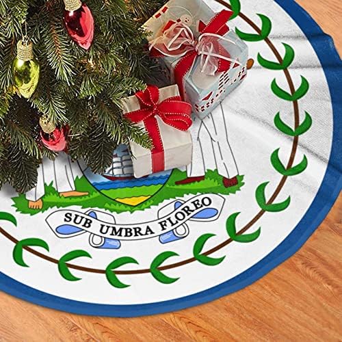 Suknja za božićnu drvcu, 30-48 inča Zastava Belize Tree Mat za božićne ukrase Ukrasi za odmor