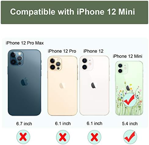 Unos Case kompatibilan sa iPhone 12 mini futrolom čišćenja sa dizajnom tankim zaštitnim mekim reljefnim uzorom od branika 5,4 inča