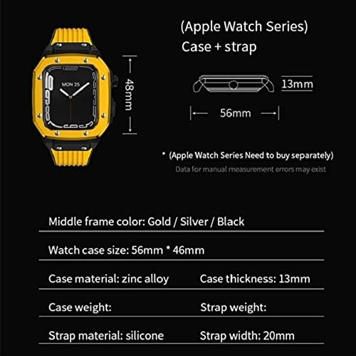 Posustvo za Apple Watch Band Series 8 Legura za sat 44mm 42mm 45mm Silikonski remen Metalni okvir Modifikacija modifikacija