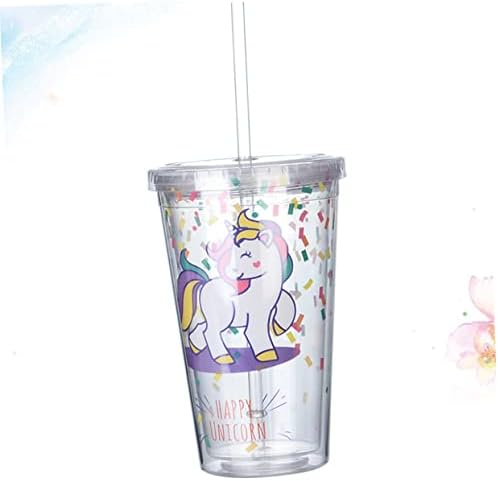 BESTOYARD Clear Straw silikonska slamka prenosiva slamna čaša sa dvostrukim zidom čaša za piće slamnate šolje nepropusne flaše za