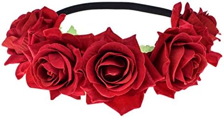 Jun Bloomy Rose cvjetna kruna vijenac cvijet traka za glavu za glavu za vjenčanje Festival