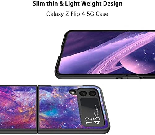 DUEDUE za Samsung Galaxy Z Flip 4 5G slučaj sjaj u Dark Nebula Space Slim hibridnom tvrdom poklopcu računara protiv klizanja otporna