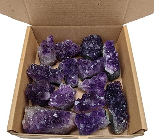 Xmhome 1LB sirovi ametist klasteri Natural Amethyst Geode Druzy Deep Purple Crystalis Bulk Gemstones Izliječenje Kamene za meditaciju