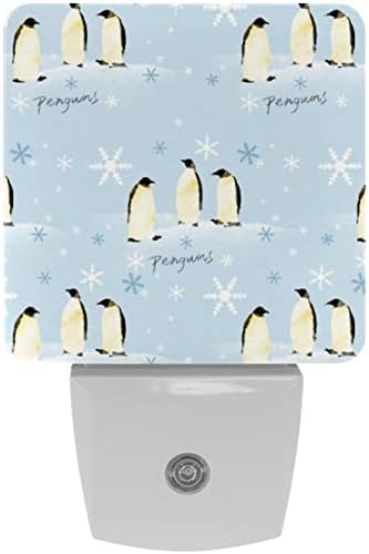 RODAILYCAY Light-Sensing Night Light Animal Silhouette Penguin, 2 pakovanja noćna svjetla se priključuju na zid, topla bijela LED noćna svjetla za jaslice, spavaću sobu, kupatilo, hodnik, dječiju spavaću sobu, stepenice
