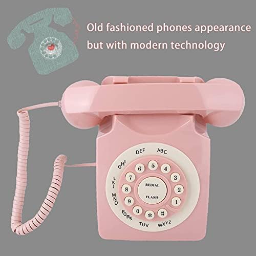 Chenjieus Vintage telefon, rotacijski retro kabelizni fiksni telefon, fiksni telefoni za starije osobe, koji se koriste u kućama, uredima, hotelima itd., Najbolji je poklon za vaše prijatelje