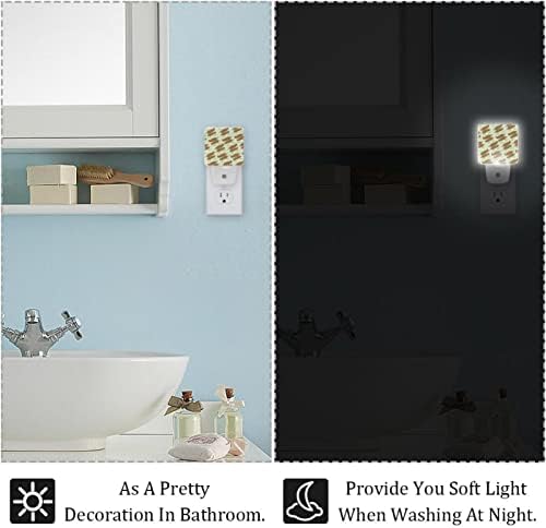 RODAILYCAY LED automatska Senzorska lampa od sumraka do zore, 2 paketa Plug-in noćno svjetlo za kupatilo, spavaću sobu, dečiju sobu,