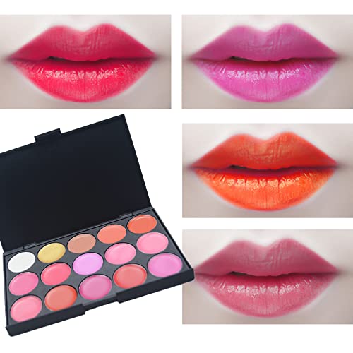 Pure Vie® Pro 15 boja sjaj za usne makeup Palette komplet za konturiranje s četkom - idealno za salonsku i svakodnevnu upotrebu