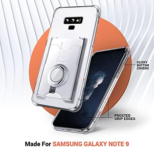 Štitovi za slučaj Galaxy Note 9, slučaj Samsung Note 9, minimalistička torbica za novčanik sa držačem kartice i postoljem/postoljem