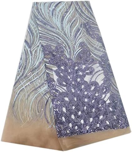 Aisunne African Glitter Sequin Lace Fabrics 5 Yards Nigerijska Francuska Čipkasta Tkanina Za Vjenčanice