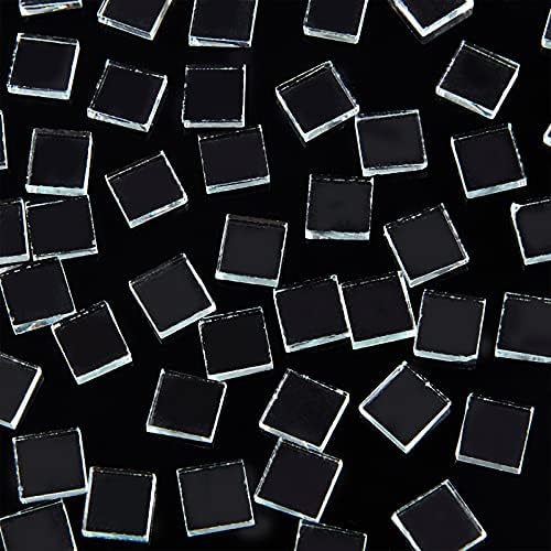 FINGERINSPIRE 375 kom prozirne mozaične pločice, staklene pločice kvadratnog oblika 0,4 inča, kristalno čisto staklo mozaik potrepštine komadi za zanatstvo uređenje doma