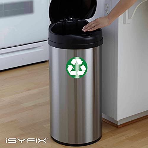 Naljepnica za recikliranje ISYFIX-a za smeće -6 pakiranje 5 inča - premium samoljepljivi vinil, laminirani za vremenske otporne na