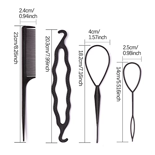 Asltw 16 kom alat za pletenje kose, alati za oblikovanje dizajna kose, Topsy Tail alati za kosu, DIY Dodaci za kosu Komplet alata