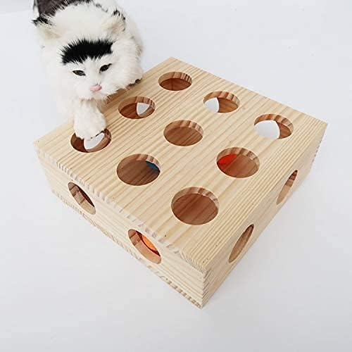 Interaktivna mačka igračka labinirana kutija Drvena puzzle tretira ogrebotina peek igrati igračku Kitty zabavu sakrij i potražite