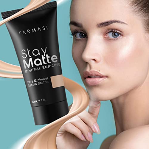 FARMASi Stay Matte Foundation, mat Finish Foundation za prirodno besprijekoran izgled, Poreless, bez ulja & Full pokrivenost Face