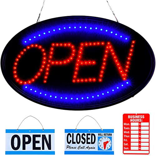 LED otvoreni znakovi za poslovanje - 23 x 14 inčni otvoreni znak - Neon LED otvoreni znak sa dva načina uključuje radno vrijeme znakovi