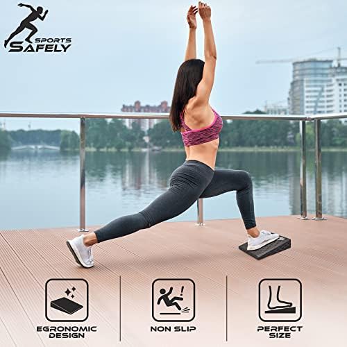 Sports Safely-Foam Squat Wedge Block - 2 kom | nagnuta fizikalna terapija nagnuta ploča za jogu, rastezanje teladi, trening, nosila