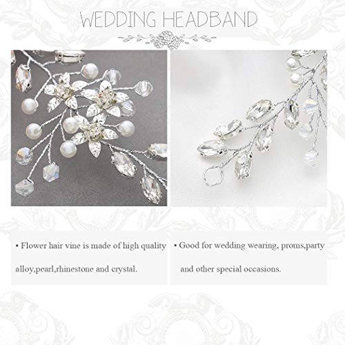 GORAIS Crystal Bride Wedding Hair Vine Silver Flower Bridal Headpiece rhinestone Hair Accessories za žene i djevojčice