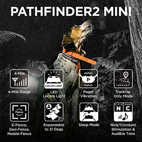 Dogtra PATHFINDER 2 MINI dodatni prijemnik pas GPS Tracker e ovratnik crno LED svjetlo bez mjesečnih naknada besplatna aplikacija