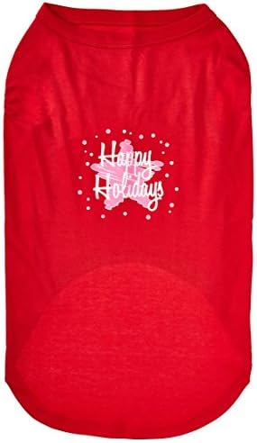 Mirage pet proizvodi 20-inčni Scribble Happy Holidays Screenprint Shirts za kućne ljubimce, 3x-veliki, crveni