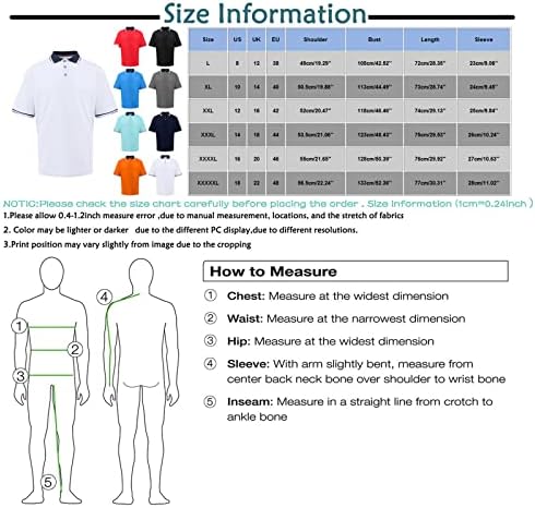 RTRDE muške velike i visoke majice kontrastne boje majice sportske modne kratke rukave Polo majice za muškarce