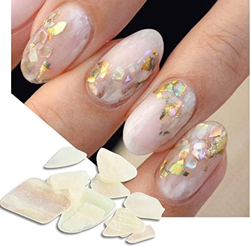 Nepravilne kriške školjke Abalone, 6 boja prirodne školjke Nail Art Flake 3D šarene sirene potrepštine za nokte manikura DIY ukrasi