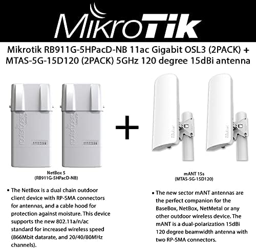 Mikrotik RB911G-5hpacd-NB 11ac Gigabit OSL3 + MTAS-5G-15d120 5GHz 120 stepen 15dbi antena