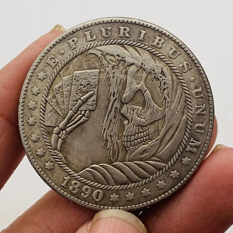 1890. lutajući glava novčića Mesing stara srebrna medalja Kolekcija kovanica Play Magic Coins Coinper Coins