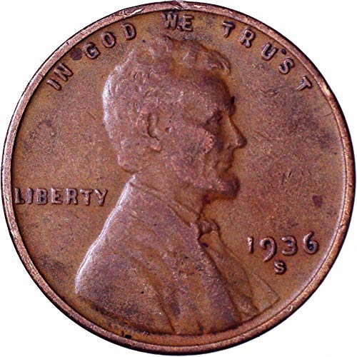 1936 s Lincoln pšenični cent 1c Veoma dobro