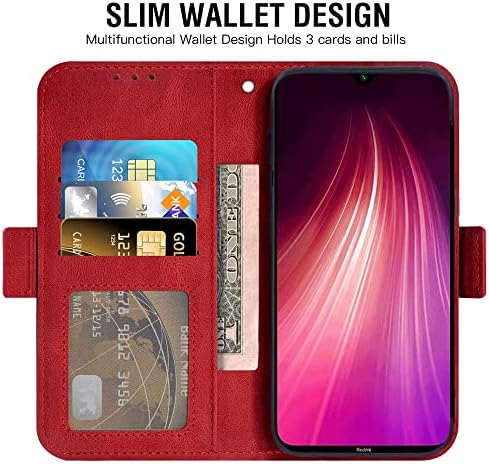 Asuwish kompatibilan sa Xiaomi Redmi Note 8 futrolom za novčanik i kaljenim staklom za zaštitu ekrana od kože Flip magnetic card Holder