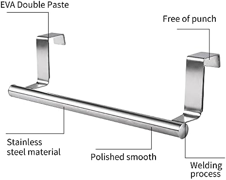 Držač ručnika kuhinja od nehrđajućeg čelika 304 vrata ormarića tuš kabina stalak za držač ručnika, 2 kom različite veličine