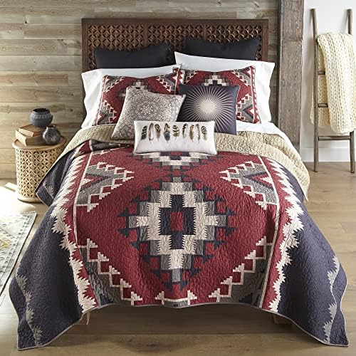 Donna Sharp King posteljinski set - 3 komada - Mojave Crveni jugozapadni prekrivač sa kraljom prekrivačem i dva kralj jastuk - mašine