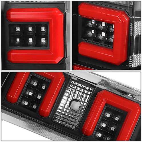 3D LED zadnja svjetla paket sa trećom kočionom lampom kompatibilan sa Chevy Silverado 14-19, par, crno kućište prozirno sočivo