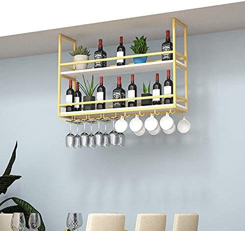 Paifa stalci za vino,stropna polica gvozdena viseća polica za staklo za vino stropna dekoracija polica,2-slojni viseći stalak za staklo