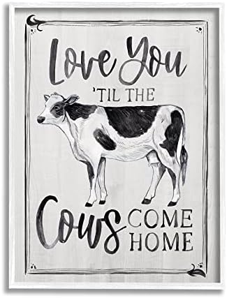 Stupell Industries Love You 'Til krave Dolaze kući Fraza Vintage Bijeli uokvireni zid, 24 x 30, siva