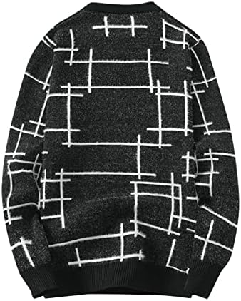 Xiaxogool muns crewneck džemper, muški džemper casual dugih rukava boja blok okrugli vrat muški džemper izgubljeni pleteni pulover