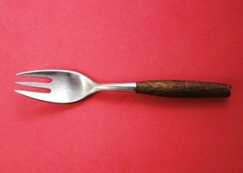 Fjord Dansk Njemačka viljuška za salatu od nehrđajućeg čelika i tikovine 3-Tine 6 5/8 Flatware