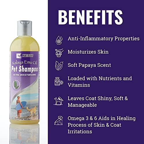 Kenic Kalaya Ultra hidratantni & amp; restorativni Emu ulje za kućne ljubimce šampon-sapun & amp; Paraben Besplatno-Made in USA -