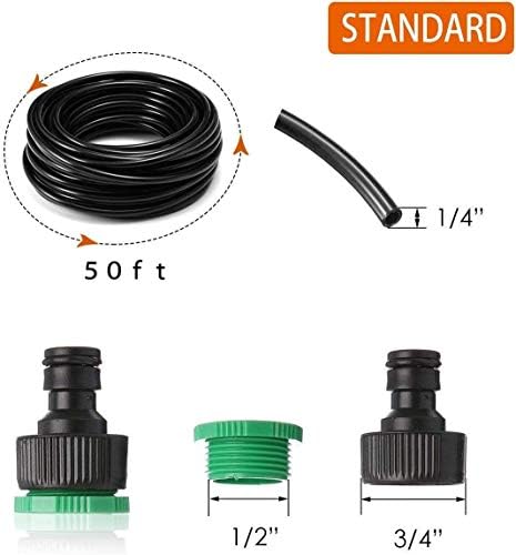 MSDADA MICRO DPIP CIT, 50ft Vrt Automatski navodnjavanje, 1/4 prazan distributivni cijev podesiva mlaznica, komplet za zalijevanje