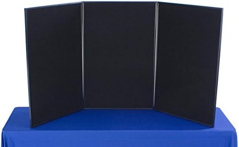 Tri Fold 3-panel displej, 72 x 36, sa crnim kukom & Loop-receptivni tkanine i pisanje na tabli
