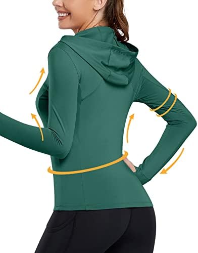 Bkrive žene 1/4 zip pulover s dugim rukavima trčanje dukserica za sportske košulje dukserice vrhovi sa rupama s palcem