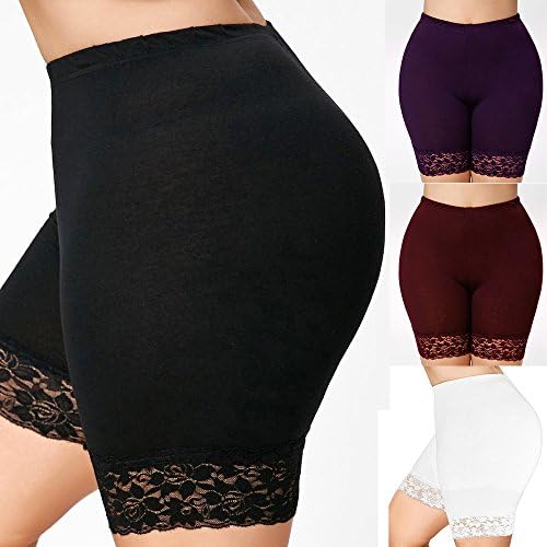 Trendinao Plus Size Veličina Žene vježbanje Kratke hlače, dame seksi čipka tanka elastična teretana aktivne kratke hlače