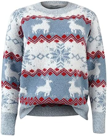 Ymosrh Ženski ružni božićni džemper džemper pahuljica