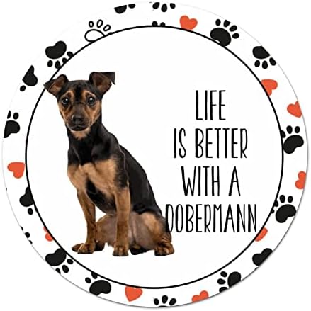 Bomehhjuli Znak za zidni metalni znak Život je bolji sa njemačkim shephero vijencem aluminijskim znakom srčane šape za pse životinja