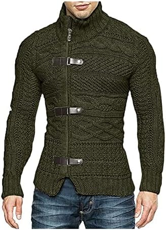 Zimska aktivna plus veličine dugih rukava muškarci klasični čvrsti boja topli džemperi Turtleneck zipup fit5