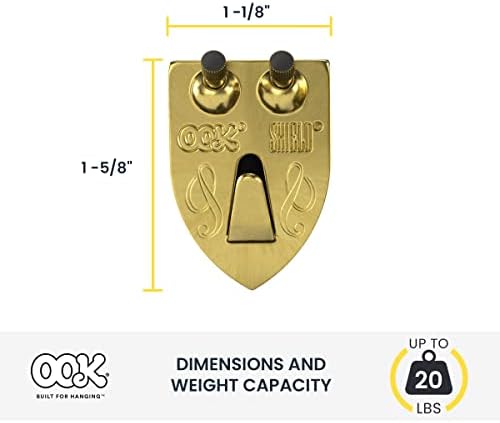 OOK 55005 Vješalice za slike, vješalice, štitnika, mesinga, kuke za prekraju za višekratnu upotrebu, 50 lb